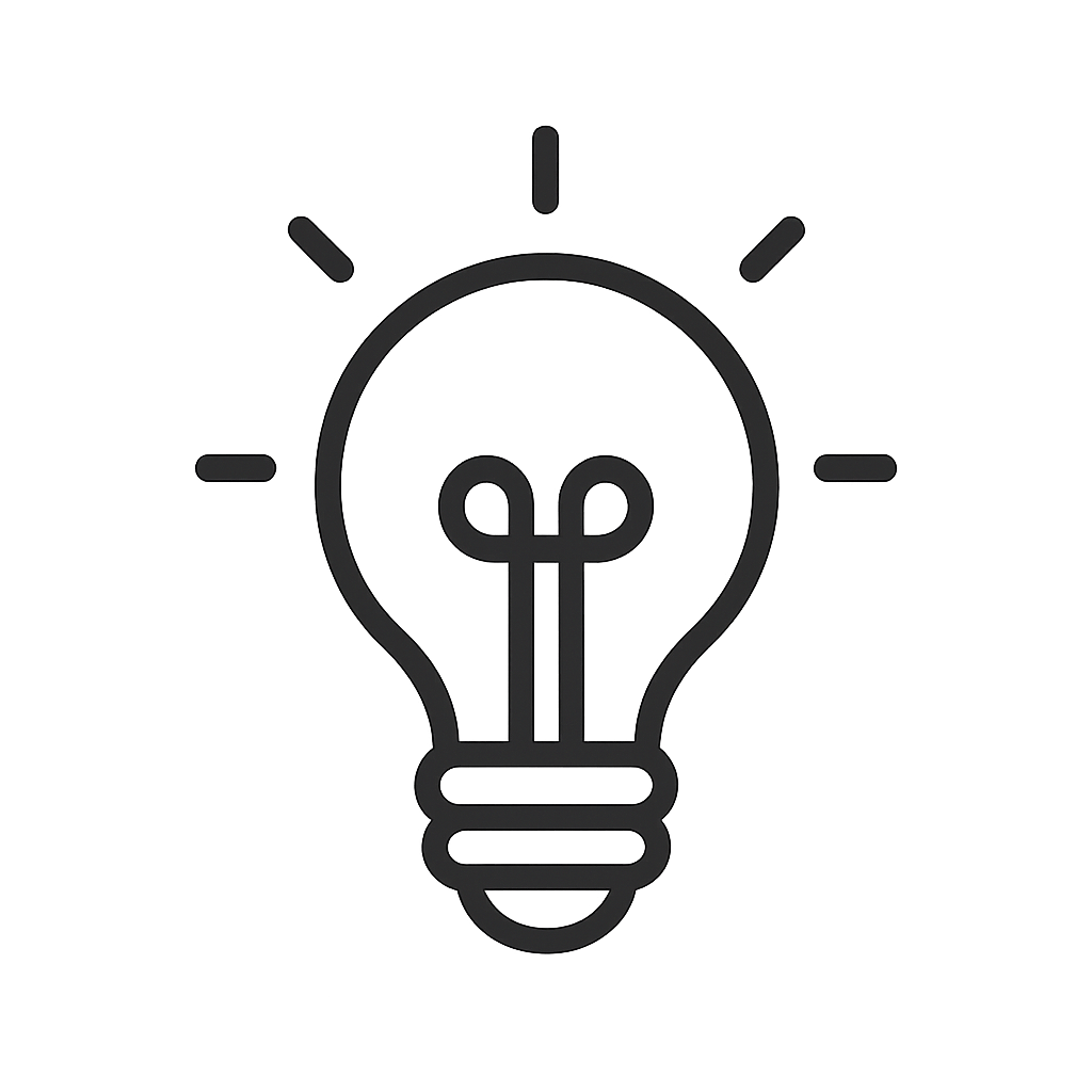 Light bulb icon symbolizing the blog with tips and insights for Korean learners.
